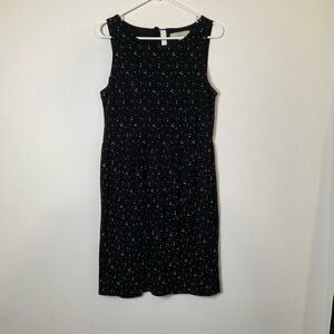 LOFT Dress | Black | Dots | Splatter | Sleeveless | M